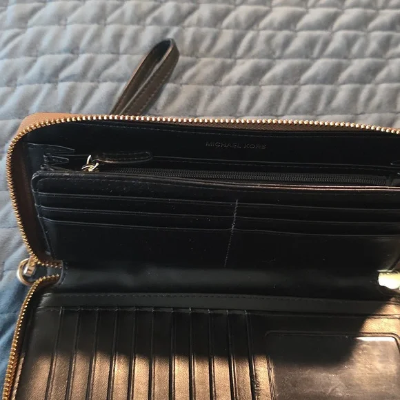 Michael Kors Tan and Black Logo Wristlet - Picture 6 of 7